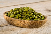 Pistachios in a wooden bowl