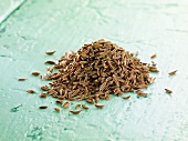 A pile of cumin seeds