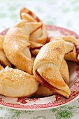 Pastry croissants filled with cherry jam
