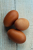 Three duck eggs