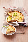 Potato tart with mushrooms and dried tomatoes