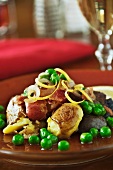 Smashed Potatoes with Peas and Lemon Zest