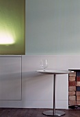 Wine glass on simple side table