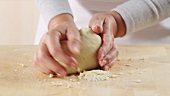 Kneading shortbread dough