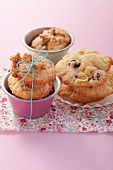 Walnut cookies and apple-raisin cookies