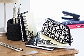 Black and white writing materials