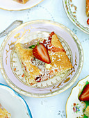 Strawberry tray bake cake