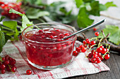 Redcurrant and rhubarb jelly