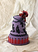 Purple wedding cake