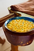 Bowl of water with flowers (Hotel and Ayurveda Spa Shanti Maurice, Mauritius)