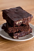 Walnut brownies, stacked