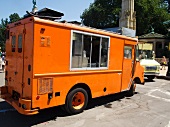 Lastwagen bei der Food Truck Rally in Grand Army Plaza, Brooklyn, NY