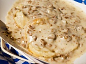 Biscuits and gravy from a street market near Eugene, Oregon