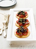 Tomato and olive tartlets