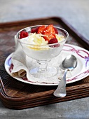 Yoghurt dessert with fresh berries