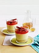 Vanilla-rhubarb trifle