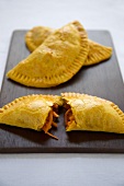 Jamaican Filled Pastries; One Halved