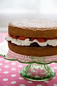 Victoria Sponge Cake on a Cake Plate