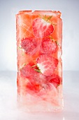 Strawberries in a block of ice