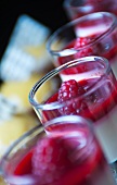 Raspberry dessert in glasses
