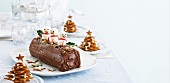 Baumkuchen (Germany layer cake) and biscuit Christmas trees for Christmas