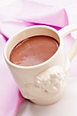 Hot chocolate in a cup with an angel motif