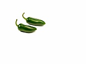 Two Whole Jalapenos in a White Background