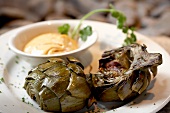 Roasted Artichokes with Garlic Aioli