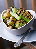 Grilled potatoes with celery