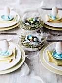 A table laid for Easter breakfast
