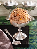 Chocolate ice cream with orange and ginger