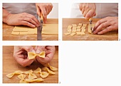 Farfalle being made