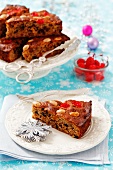 Fruit cake with almonds for Christmas