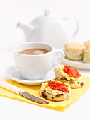 Scones with jam and a cup of tea