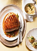 Salzburg-style roast pork with sauerkraut and bread dumpling (Austria)