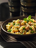 Fusilli with potatoes and peas