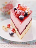 A slice of berry and cream tart