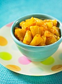 Pineapple pieces with maple syrup