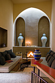 Atmospheric Moroccan living room