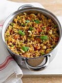 Pilau rice with vegetables and nuts
