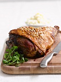 A leg of lamb with nuts