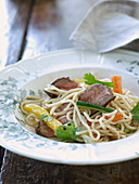 Noodles with beef and vegetables