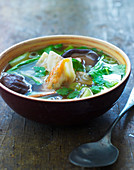 Asian mushroom soup with tofu