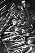 Many Pieces of Silverware; Knives, Forks and Spoons