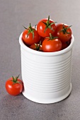 Cherry tomatoes in a tin