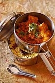 Butter Chicken (Hähnchengericht, Indien) mit Reis