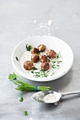 Polpette in a parsley cream sauce