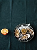 Fresh oysters with a bitter orange vinaigrette