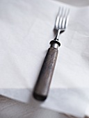 A fork with a wooden handle