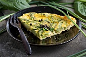 Omelette with green Thai asparagus and chives